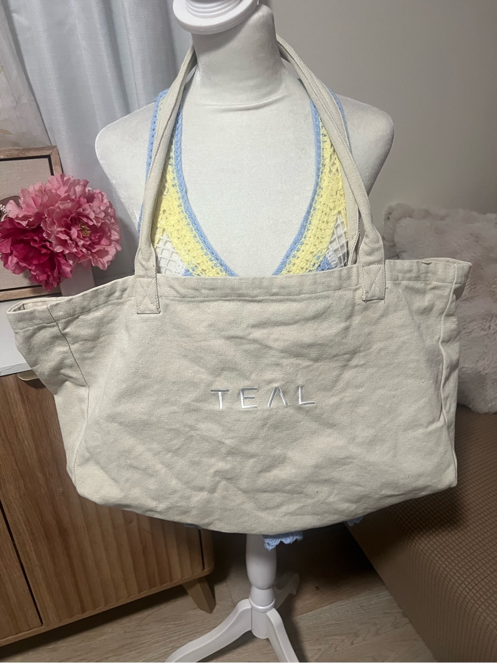 TEAL canvas tote